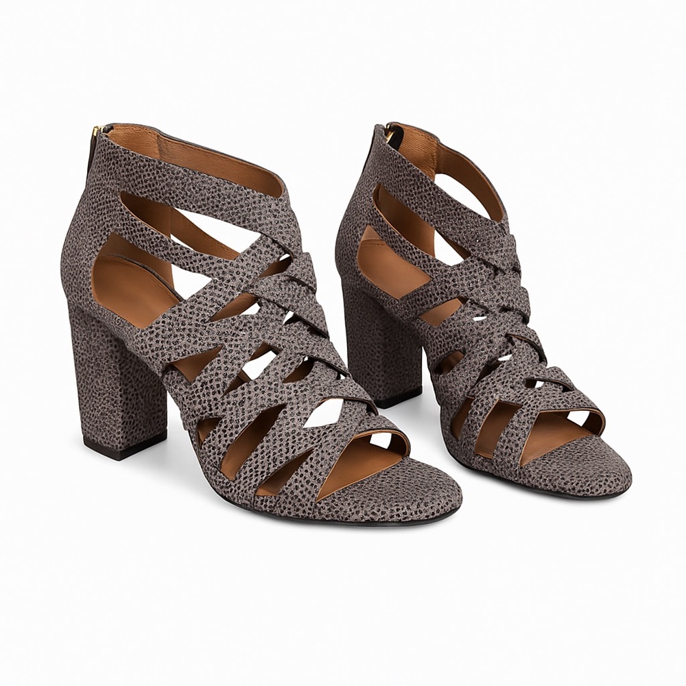 Givenchy Gray Block Heel Sandals